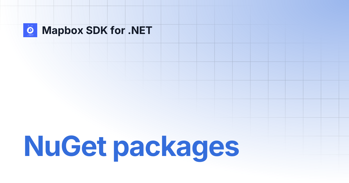 NuGet packages | Mapbox SDK for .NET